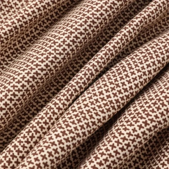 Cider Check Pattern Cut Out Long Sleeve Dress Cream Brown Sz XS - Picture 2 of 9